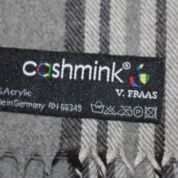 V.Fraas Women's Gray & Black Cahmink Tartan Pattern Design Fashion Scarf - Picture 6 of 10